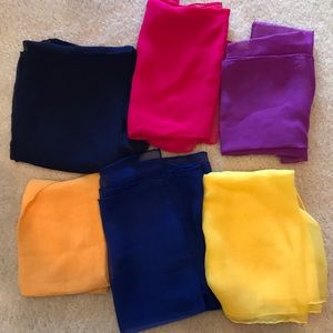 Lot of 6 silk scarfs